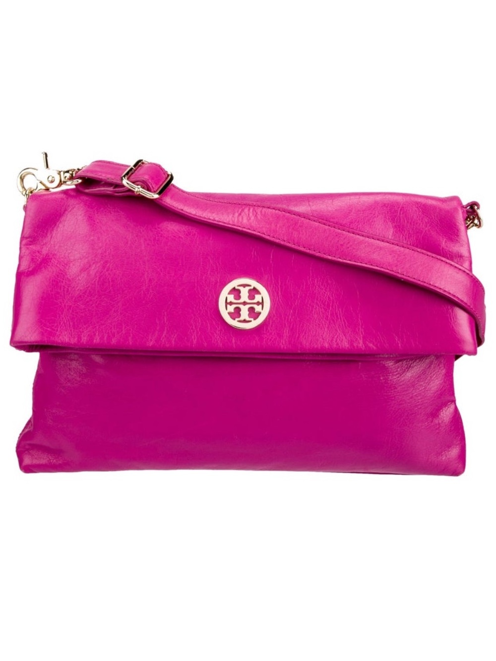 Tory Burch flamingo pink soft Leather Crossbody lk new matching wallet listed